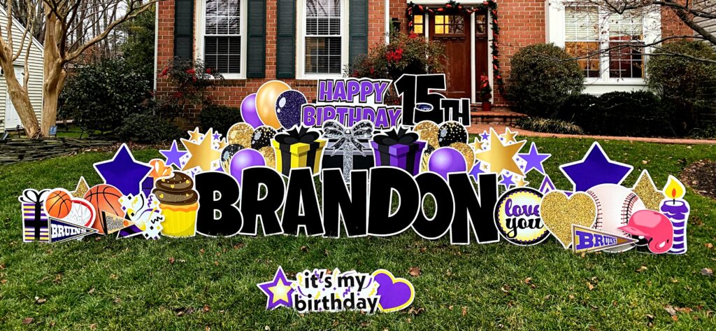 brandon 15th birthday yard sign burke va