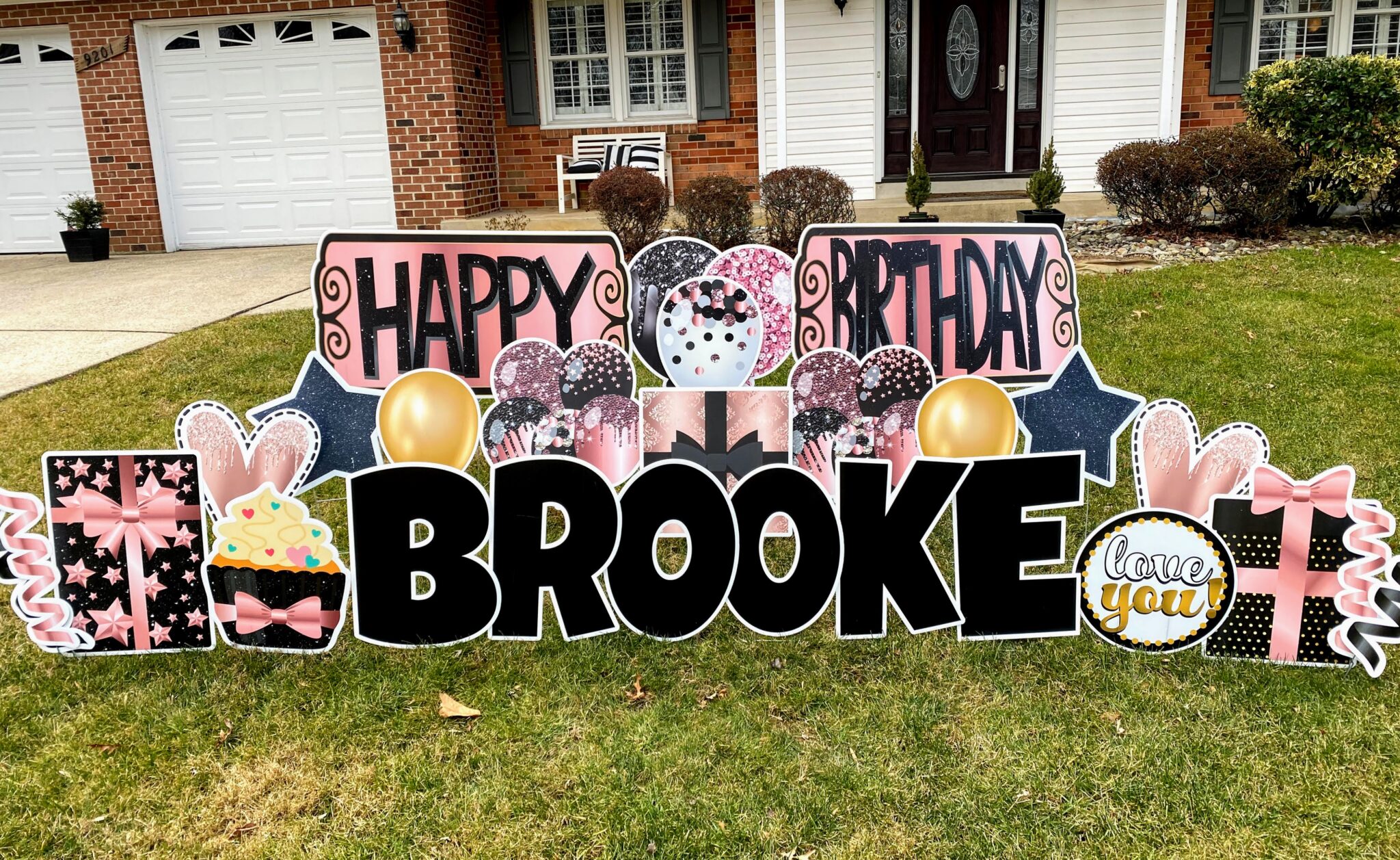 brooke happy birthday yard sign springfiend va