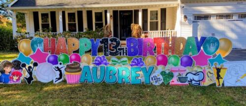 aubrey birthday yard sign springfield va
