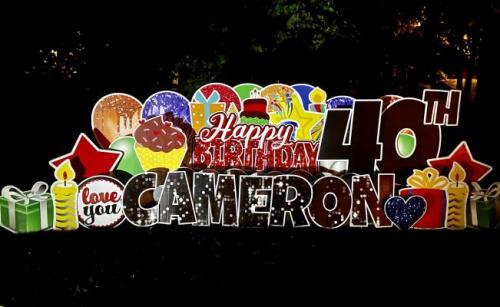 cameron 40th birthday yard card