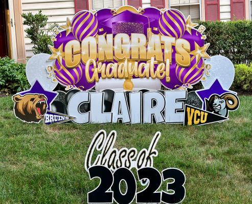 claire congrats graduation yard card lake braddock