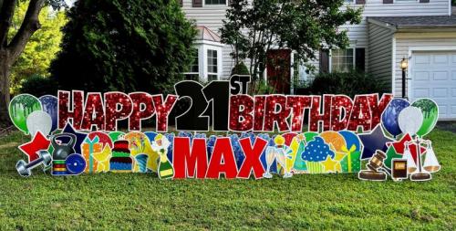 max 21st birthday yard card