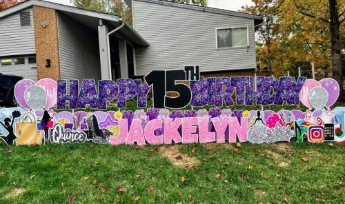 quince jackelyn birthday yard card
