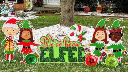 snow elfed yard sign burke va