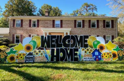 welcome home sunflower yard card herndon va